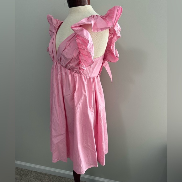 Pink Ruffle Sleeve Dress - Picture 6 of 7